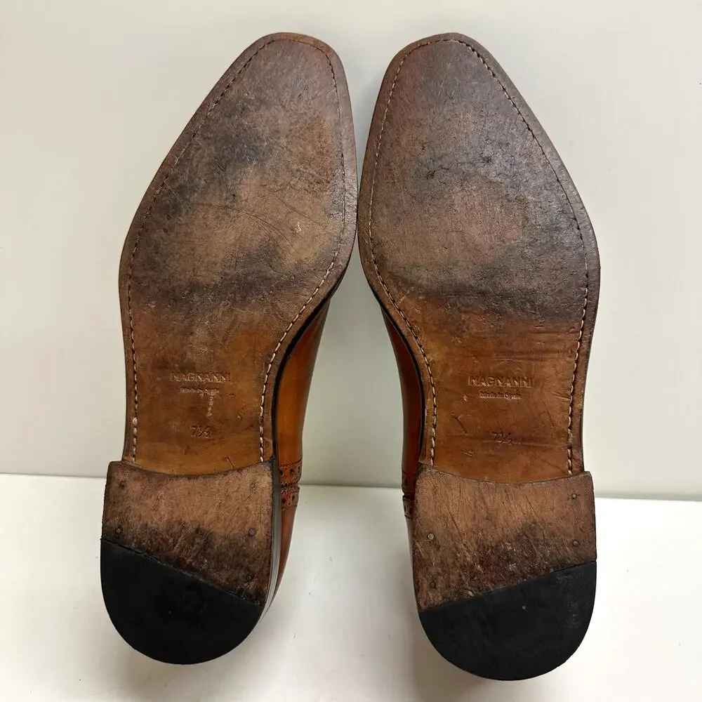 VERY GOOD Magnanni Brown Oxford Cap Toe Bal Made in Spain UK 7.5 / US 8 - Picture 7 of 11